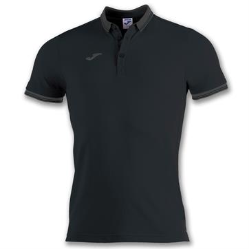 Joma Bali II Cotton Polo Shirt - Black
