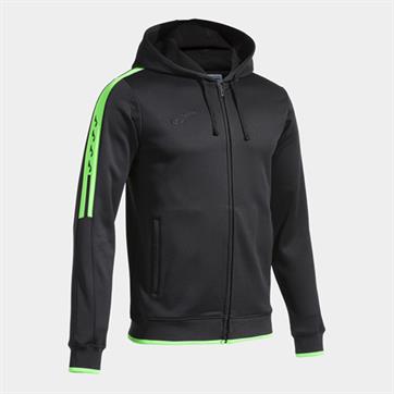 Joma Olimpiada Full Zip Hooded Jacket - Black/Fluo Green