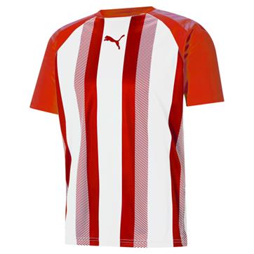 Puma Team Liga Striped Short Sleeve Shirt - Red/White