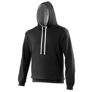 Contrast Two Colour AWD Hoodie - Jet Black / Heather Grey