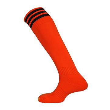 Mitre Mercury 3 Stripe / Band Socks - Tangerine / Black