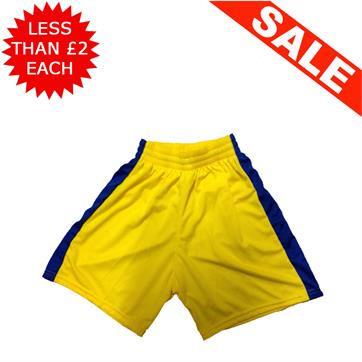 Clearance Football Shorts - Bundle of 13 x Yel / Blue (Med)