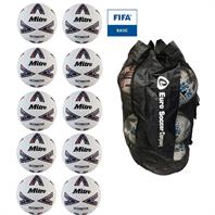 Ball Sack of 10 Mitre Ultimatch One FIFA Basic Hyperseal Match Football (3,4,5)