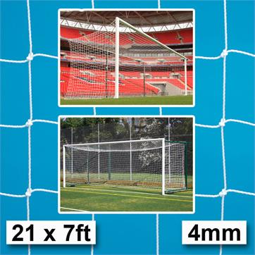 Harrod 4mm Box Profile Euro Goal Nets (PAIR) (21 x 7ft) for Socketed & Fence Folding Goals