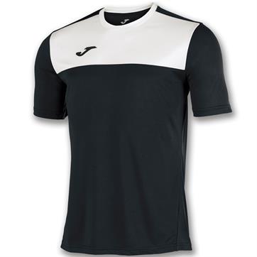 Joma Winner Short Sleeve Poly Shirt - Black/White