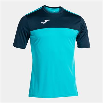 Joma Winner Short Sleeve Poly Shirt - Fluo Turquoise/Navy
