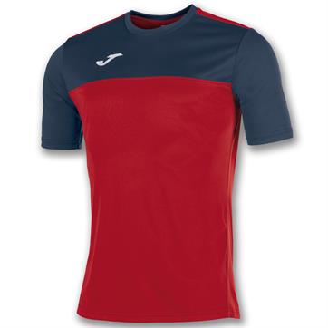 Joma Winner Short Sleeve Poly Shirt - Red/Dark Navy