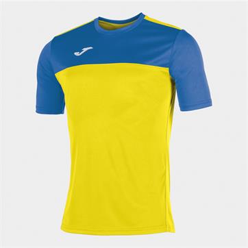 Joma Winner Short Sleeve Poly Shirt - Yellow/Royal