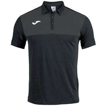 Joma Winner Cotton Polo Shirt **DISCONTINUED** - Black/Anthracite