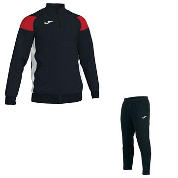 Joma Crew III Half Zip Poly Suit **DISCONTINUED** - Black/Red/White