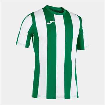 Joma Inter Stripe Short Sleeve Shirt - Green/White