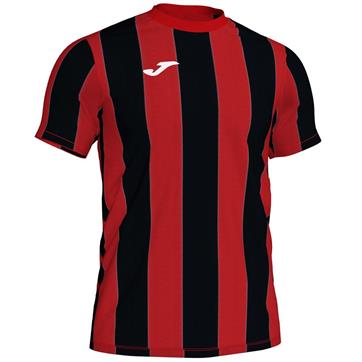 Joma Inter Stripe Short Sleeve Shirt - Red/Black