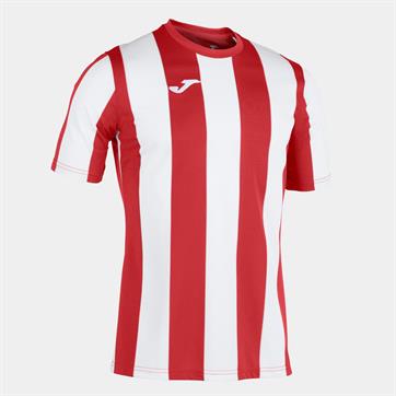 Joma Inter Stripe Short Sleeve Shirt - Red/White