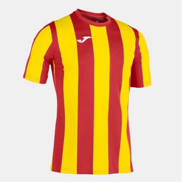 Joma Inter Stripe Short Sleeve Shirt - Red/Yellow