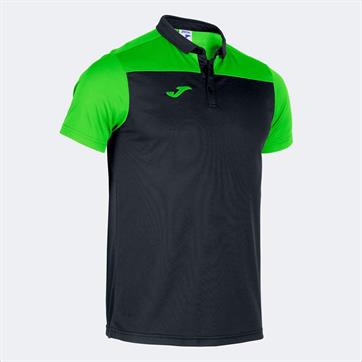 Joma Hobby II Polo Shirt - Black/Fluo Green