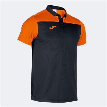 Joma Hobby II Polo Shirt - Black/Orange