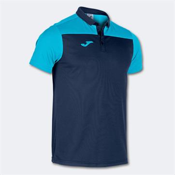 Joma Hobby II Polo Shirt - Navy/Fluo Turquoise