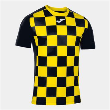 Joma Flag II Short Sleeve Shirt - Black/Yellow