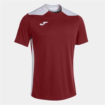 Joma Championship VI Short Sleeve Shirt - Burgundy/White