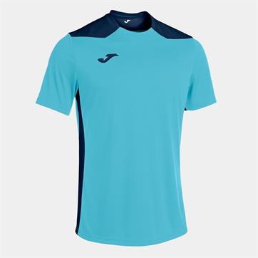 Joma Championship VI Short Sleeve Shirt - Fluo Turquoise/Navy