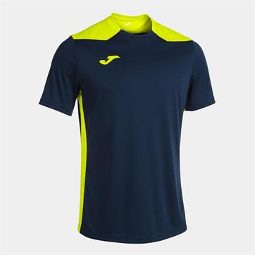 Joma Championship VI Short Sleeve Shirt - Navy/Fluo Yellow