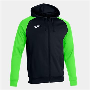 Joma Academy IV Full Zip Hooded Jacket - Black/Fluo Green