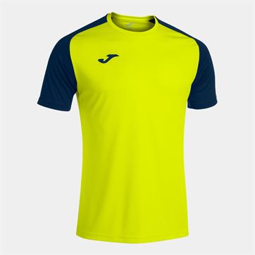 Joma Academy IV Short Sleeve Shirt - Fluo Yellow/Navy