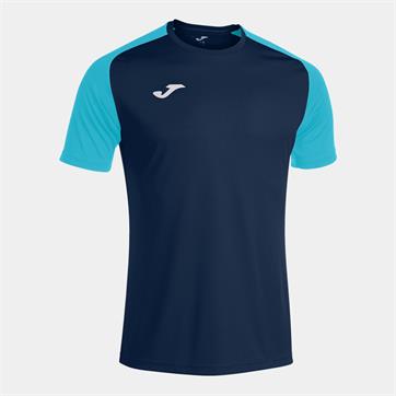 Joma Academy IV Short Sleeve Shirt - Navy/Fluo Turquoise