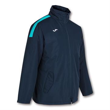 Joma Trivor Bench Rain Jacket (Fleece Lined) - Navy/Fluo Turquoise