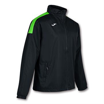 Joma Trivor Mesh Lined Rain Jacket (Premium Quality) - Black/Fluo Green