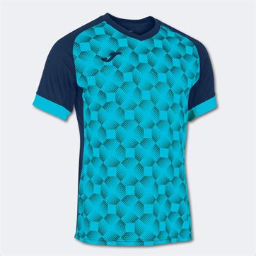 Joma Supernova III Short Sleeve Shirt - Navy/Fluo Turquoise