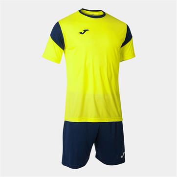 Joma Phoenix Set (Short Sleeve Shirt & Short) - Fluo Yellow/Navy