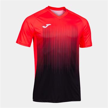 Joma Tiger IV Short Sleeve Shirt - Fluo Coral/Black