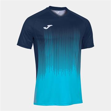 Joma Tiger IV Short Sleeve Shirt - Fluo Turquoise/Navy
