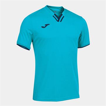 Joma Toletum IV Short Sleeve Shirt - Fluo Turquoise/Navy