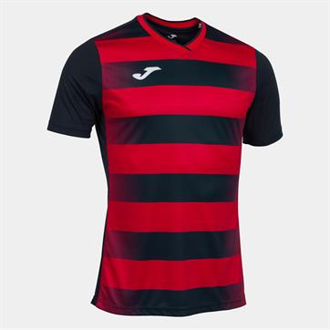 Joma Europa V Short Sleeve Shirt - Black/Red