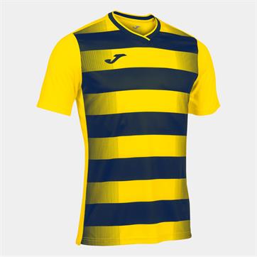 Joma Europa V Short Sleeve Shirt - Yellow/Navy