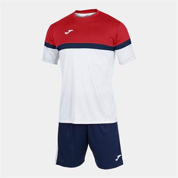 Joma Danubio Set (Short Sleeve Shirt & Short) - White/Red/Navy