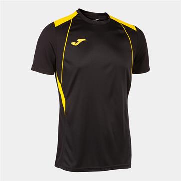Joma Champion VII Short Sleeve Shirt - Black/Yellow