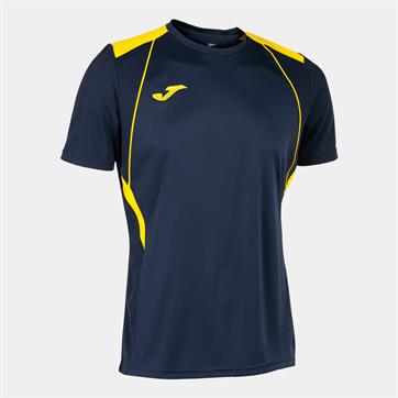 Joma Champion VII Short Sleeve Shirt - Navy/Yellow