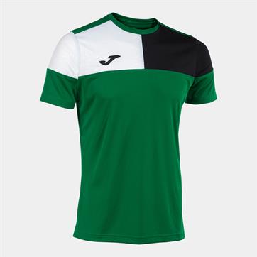 Joma Crew V Short Sleeve Shirt - Green/White/Black