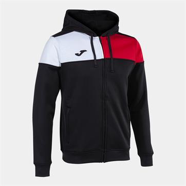Joma Crew V Full Zip Hooded Jacket - Black/Red/White
