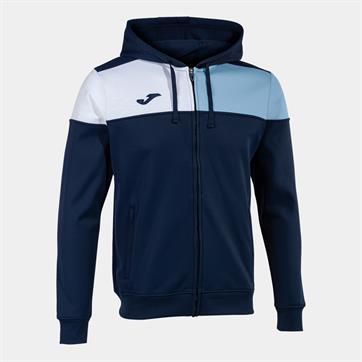 Joma Crew V Full Zip Hooded Jacket - Navy/Sky Blue/White