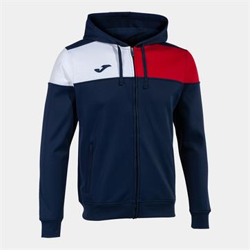 Joma Crew V Full Zip Hooded Jacket - Navy/White/Red