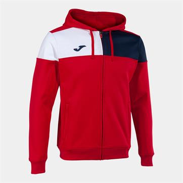 Joma Crew V Full Zip Hooded Jacket - Red/Navy/White