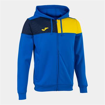 Joma Crew V Full Zip Hooded Jacket - Royal/Navy/Yellow