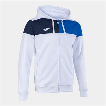 Joma Crew V Full Zip Hooded Jacket - White/Royal/Navy