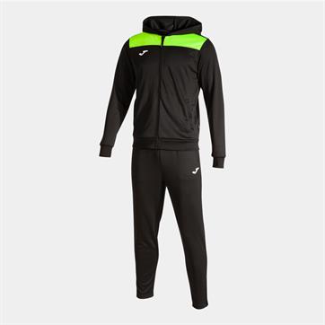 Joma Phoenix II Full Zip Hooded Tracksuit - Black/Fluo Green