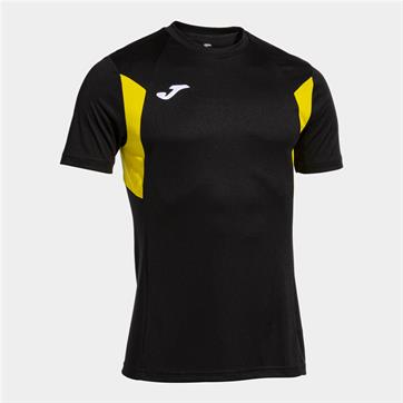 Joma Winner III Short Sleeve Shirt - Black/Yellow