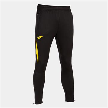 Joma Champion VII Poly Fleece Pant (Skinny Fit) (Pockets With Zips) - Black/Yellow